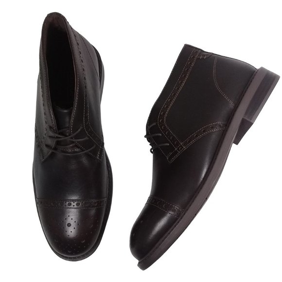 Dunham Men's NEW Gavin-Dun Brown Wingtip Round Toe Leather Chukka Boot Size 8 4E - Picture 3 of 12